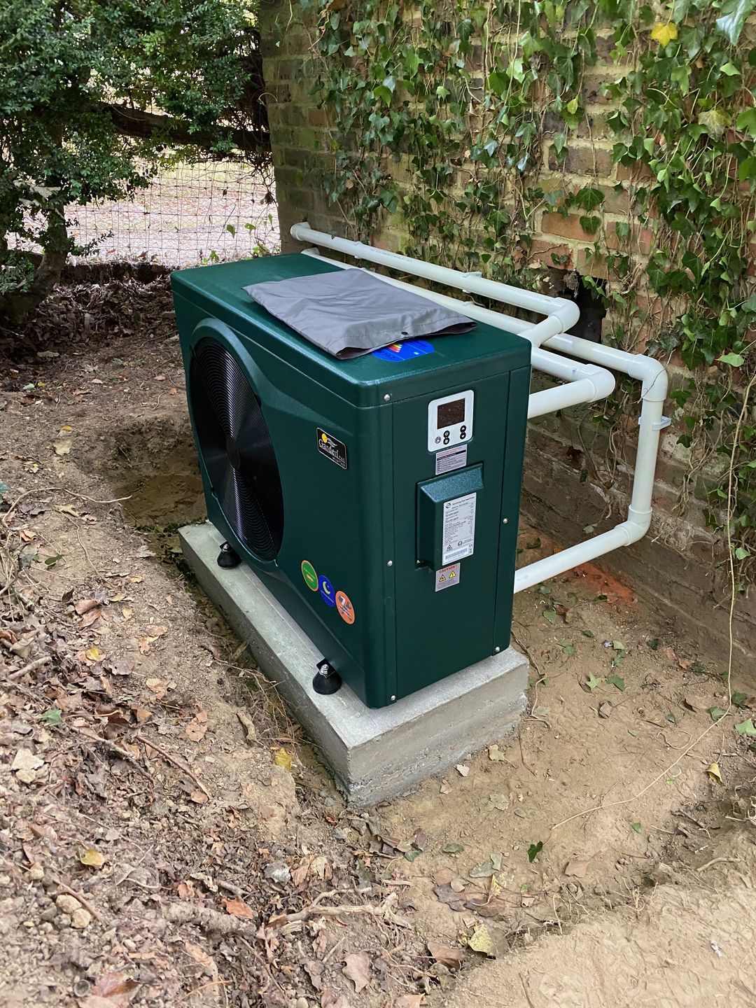 A dedicated air source heat pump has been installed