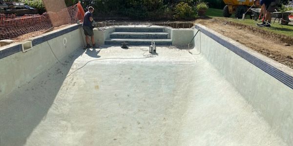 Old swimming pool refurbishment with marbelite finish