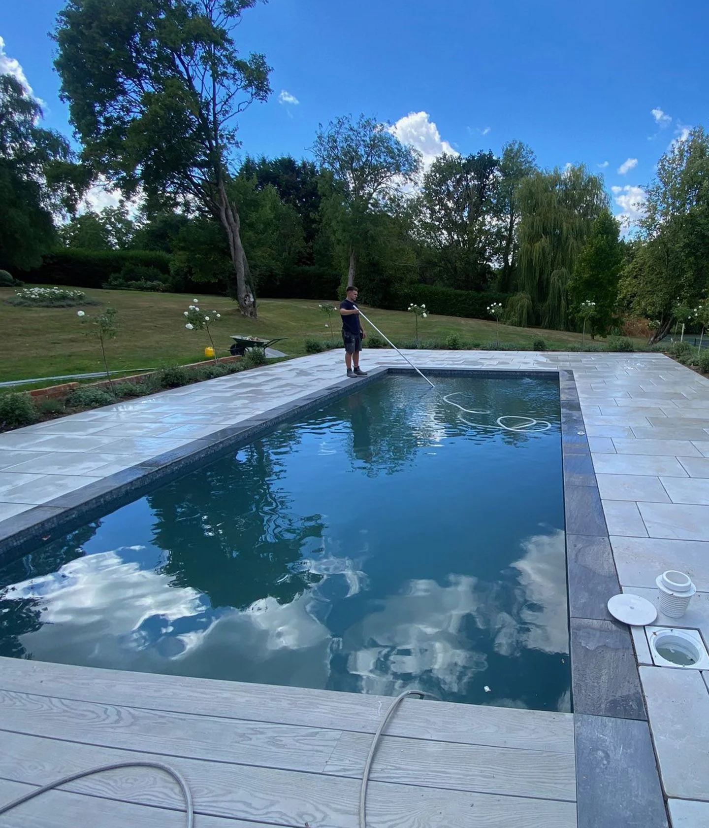 UKSP - Existing Pool Reshape - 04 After New Outdoor Concrete Swimming Pools by UK Swimming Pools Ltd