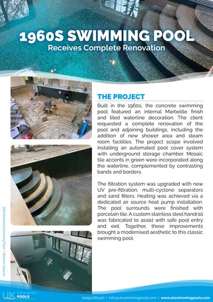 UK Swimming Pools Project - 1960s Swimming Pool receives complete renovation