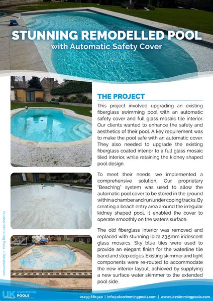 UK Swimming Pools Project - Stunning Remodelled Swimming Pool with Automatic Safety Cover