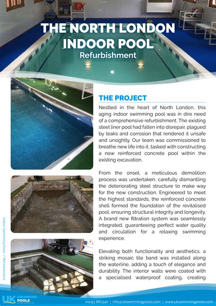 UK Swimming Pools Project - The North London Indoor Pool Refurbishment